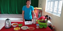 Truyền thông và trình diễn bữa ăn của trẻ tại xã Gia Cát